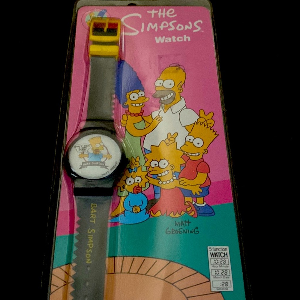 Vintage 1990 Factory Sealed Vintage And Rare The Simpsons Watch NWT